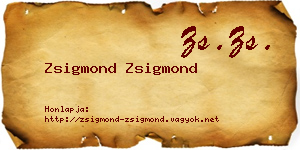 Zsigmond Zsigmond névjegykártya