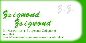 zsigmond zsigmond business card